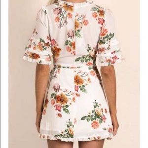 Sibel' Floral Wrap Frill Dress